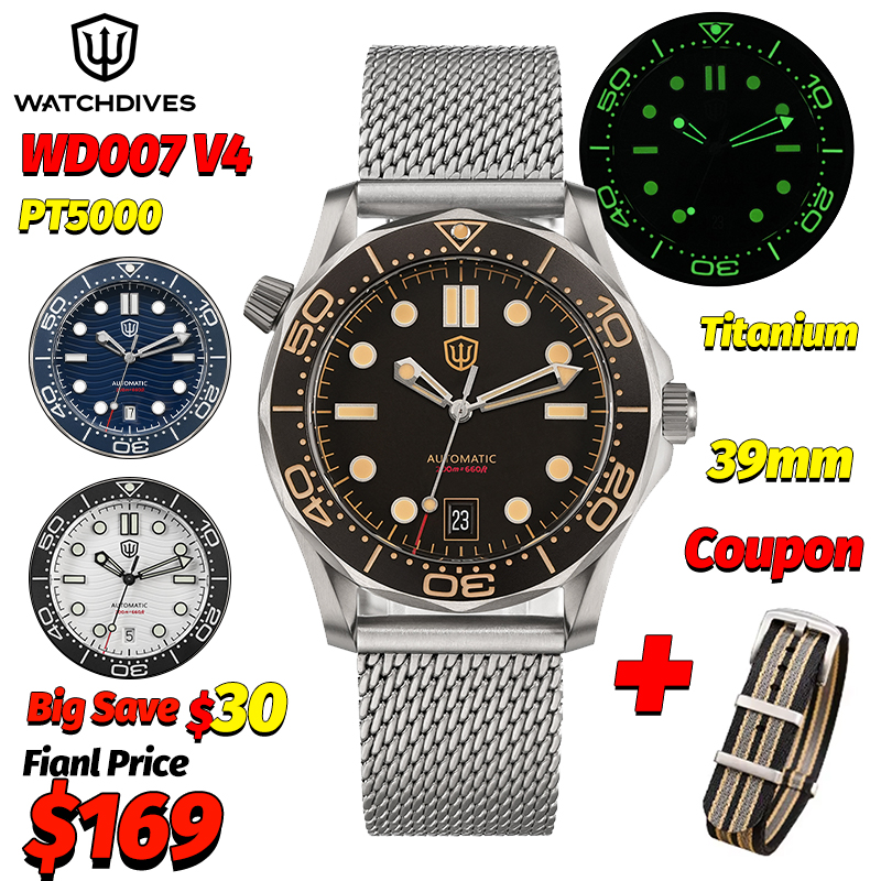 Plastic Dome Clear - Watchdives Wd007 V4 39Mm NTTD Automatic