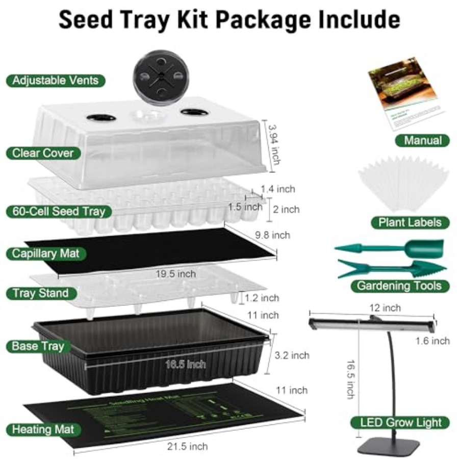 60-Cell Self-Watering Seed Sta - đánh giá và giá Humidity Dome Kit
