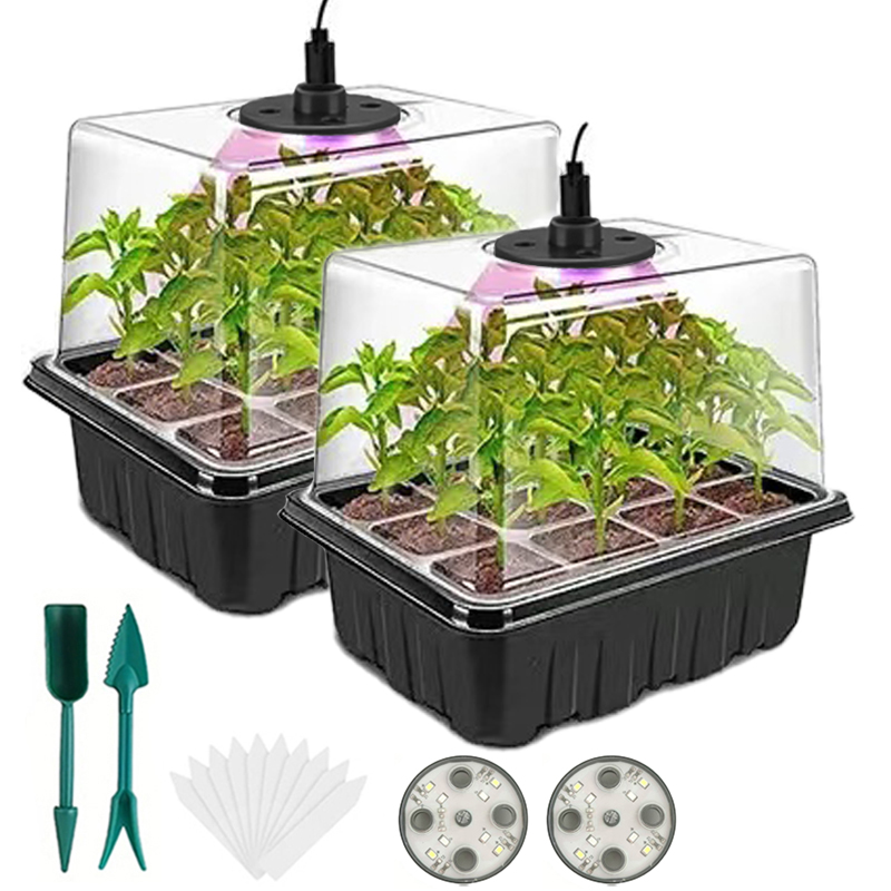 Seed starter tray with grow li - đánh giá và giá Humidity Dome Kit