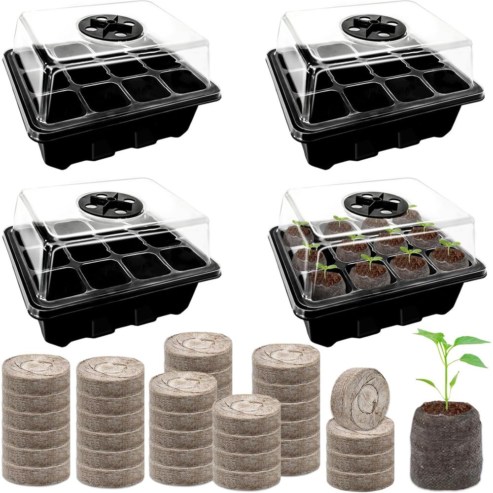 4 Pack Seed Starter Tray with  - đánh giá và giá Peat Pellet Tray