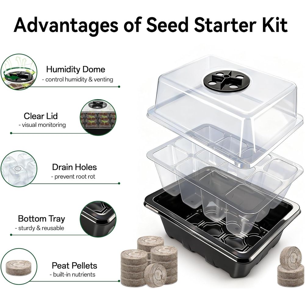 4 Pack Seed Starter Tray with  - đánh giá và giá Peat Pellet Tray
