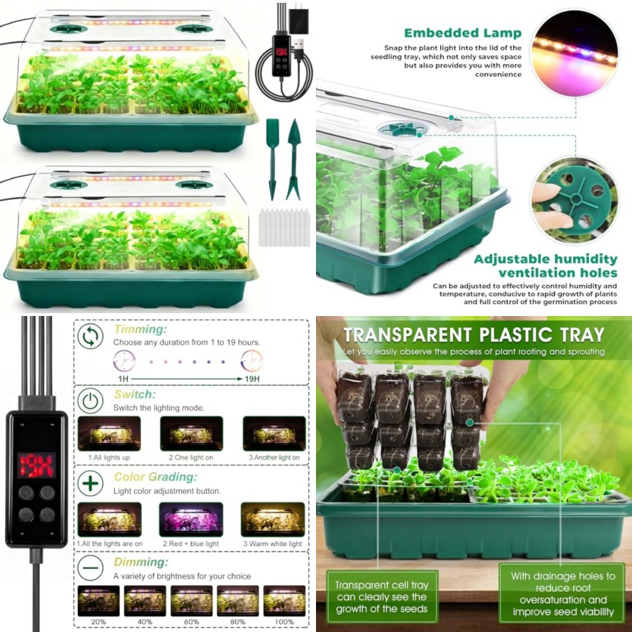 Seed Starter Tray with Grow Li - đánh giá và giá Humidity Dome Kit