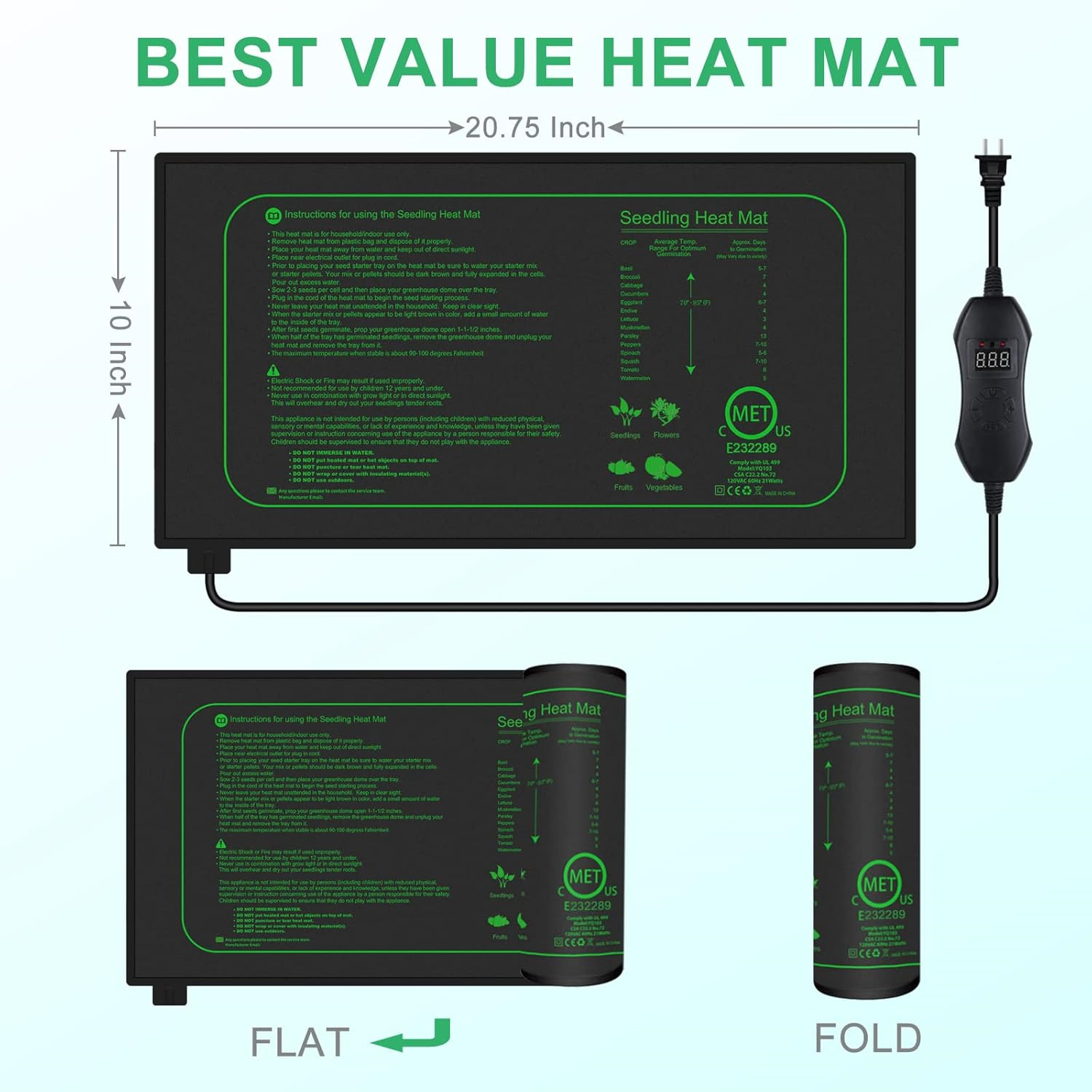 Seedling Heat Mat With Digital - đánh giá và giá Heat Mat Seedling